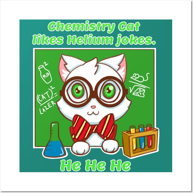 Chemistry Cat Laughs Wall Art by Kitsune17